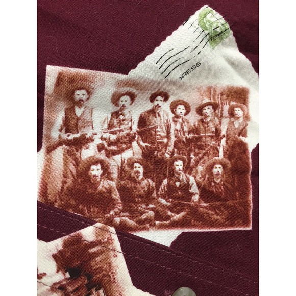 WRANGLER TEXAS RANGER Men's Multi-Colored Graphic Long Sleeve Western Shirt L/G - Picture 5 of 12